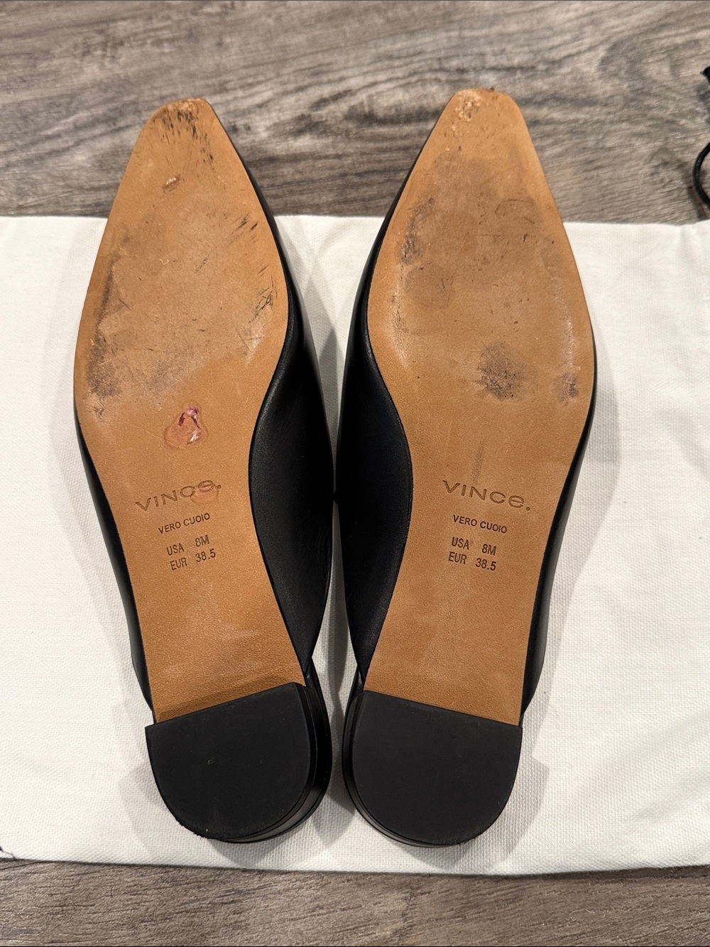 Vince Ana Mules Leather Slip On Shoes Size 38.5 US Women’s 8 - Picture 9 of 15